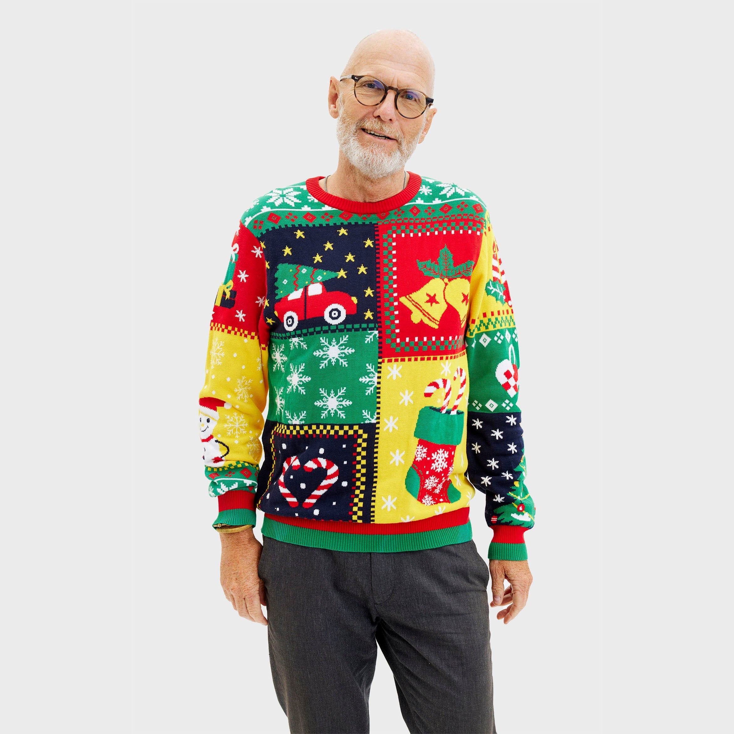 The Patchwork Weihnachtspullover - Herren.